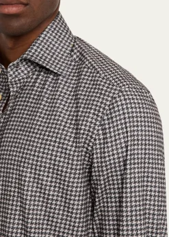 KitonMen's Cotton Houndstooth Classic-Fit Sport Shirt