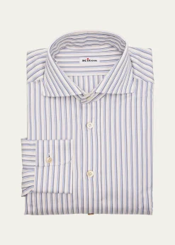 KitonMen's Cotton Multi-Stripe Dress Shirt