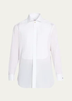 KitonMen's Cotton Pique Bib-Front Dress Shirt