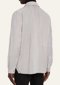 KitonMen's Cotton Snap-Placket Shirt Jacket