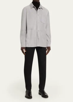 KitonMen's Cotton Snap-Placket Shirt Jacket
