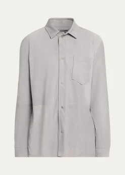 KitonMen's Cotton Snap-Placket Shirt Jacket
