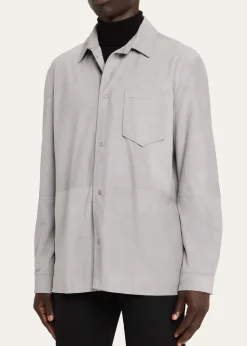 KitonMen's Cotton Snap-Placket Shirt Jacket