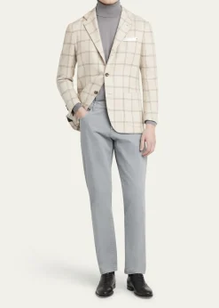 KitonMen's Cotton Stretch Slim Five-Pocket Pants
