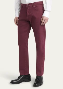 KitonMen's Cotton Stretch Slim Five-Pocket Pants