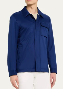 KitonMen's Covered-Zip Shirt Jacket