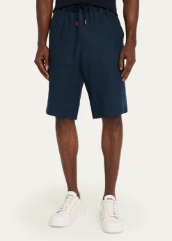 KitonMen's Linen Drawstring Shorts