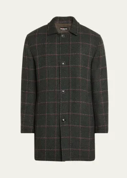 KitonMen's Loden Cashmere Windowpane Car Coat