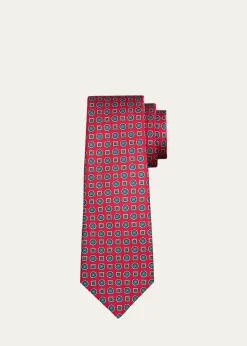 KitonMen's Medallion Silk 7-Fold Tie