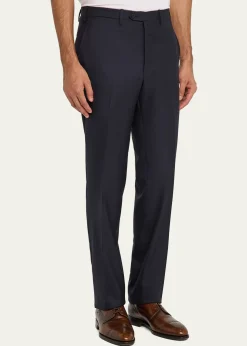 KitonMen's 15 Micron Flat-Front Trousers