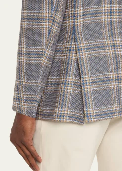 KitonMen's Plaid Cashmere and Linen Single-Breasted Sport Coat