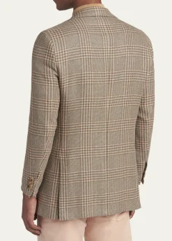 KitonMen's Prince of Wales Cashmere and Linen Sport Coat