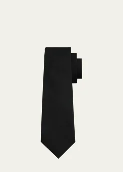 KitonMen's Silk 7-Fold Tie, Black