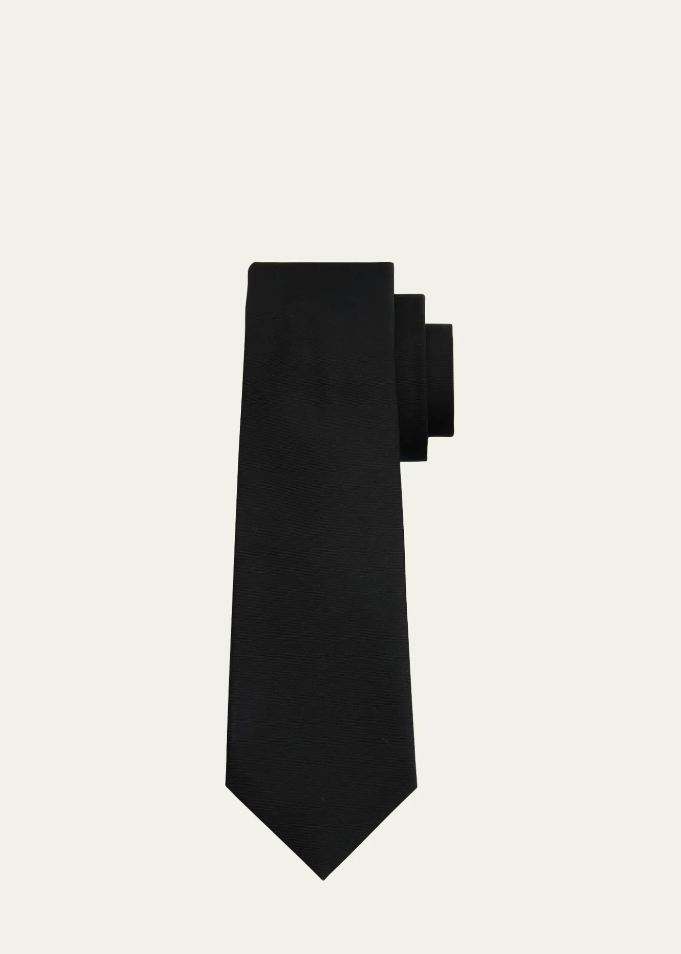 KitonMen's Silk 7-Fold Tie, Black