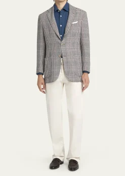 KitonMen's Straight Leg Cotton-Stretch Pants