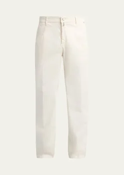 KitonMen's Straight Leg Cotton-Stretch Pants