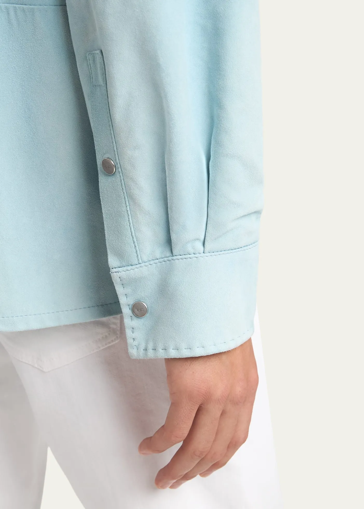 KitonMen's Suede Snap-Front Shirt