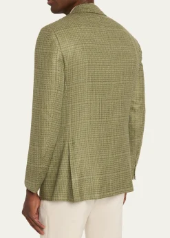 KitonMen's Tonal Plaid Wool-Blend Single-Breasted Sport Coat