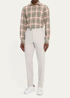 KitonMen's Twill Flat-Front Pants