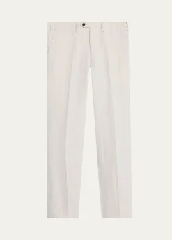 KitonMen's Twill Flat-Front Pants