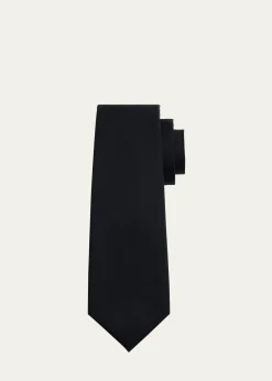 KitonMen's Virgin Wool 7-Fold Tie, Navy