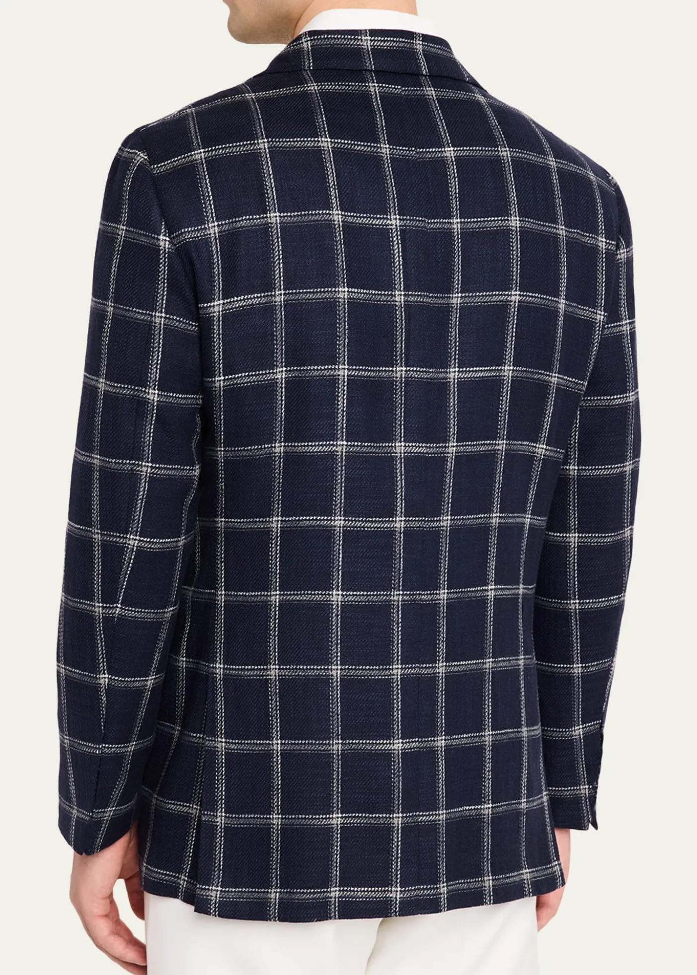 KitonMen's Windowpane Silk, Cotton and Cashmere Sport Coat