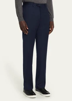 KitonMen's Wool and Cashmere Flat-Front Pants