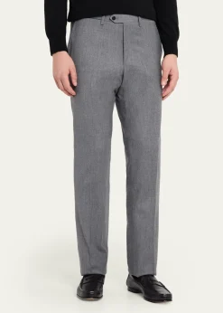 KitonMen's Wool and Cashmere Flat-Front Pants