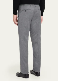 KitonMen's Wool and Cashmere Flat-Front Pants