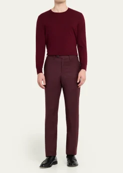 KitonMen's Wool and Cashmere Flat-Front Pants