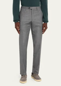 KitonMen's Wool Twill Flat-Front Trousers