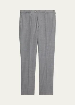 KitonMen's Wool Twill Flat-Front Trousers