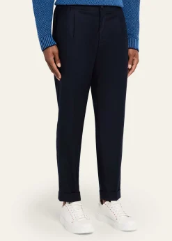 KNTMen's Wool Stretch Pleated Drawstring Trousers