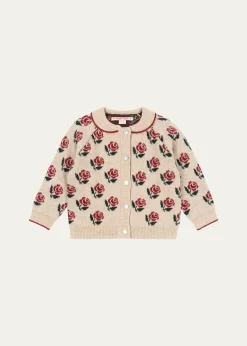 Konges SlojdGirl's Belou Intarsia Knit Cardigan, Size 12M-10