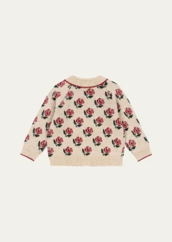 Konges SlojdGirl's Belou Intarsia Knit Cardigan, Size 12M-10
