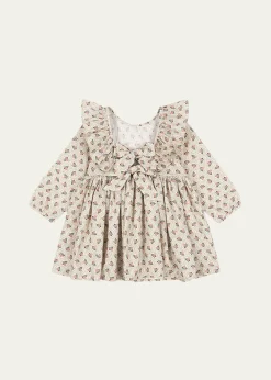 Konges SlojdGirl's Cianna Long-Sleeve Bow Floral Cotton Dress, Size 18M-10