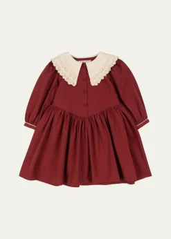 Konges SlojdGirl's Lace-Collar Organic Cotton Dress, Size 18M-10