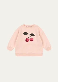 Konges SlojdGirl's Lou Cherry-Embroidered Terry Sweatshirt, Size 6M-8