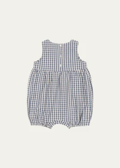 Konges SlojdBoy's Kim Gingham Organic Cotton Romper, Size 0M-18M