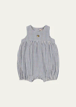 Konges SlojdBoy's Kim Gingham Organic Cotton Romper, Size 0M-18M