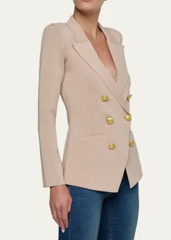 L'AgenceAmelia Knit Double-Breasted Blazer