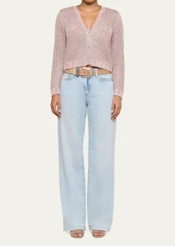 L'AgenceBlanca Sequined Knit Cardigan