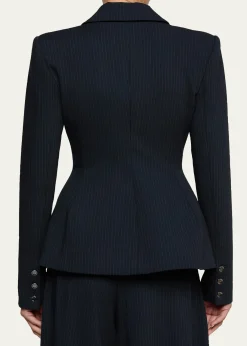 L'AgenceTherese Single-Breasted Pinstripe Blazer