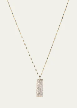 LanaFlawless 14k Diamond Pavé Dog Tag Pendant Necklace