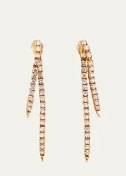 LanaFlawless 14K Gold Graduating Diamond Tennis Earrings