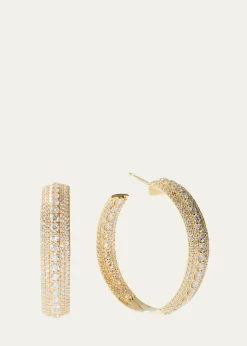 Lana14K Curved Mega Flawless Hoop Earrings, 30mm