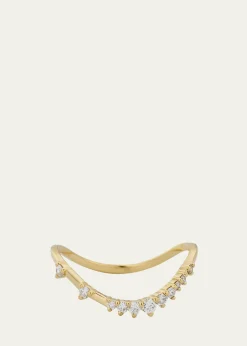 Lana14K Gold Curved Solo Diamond Constellation Ring
