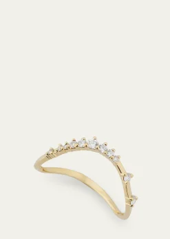 Lana14K Gold Curved Solo Diamond Constellation Ring