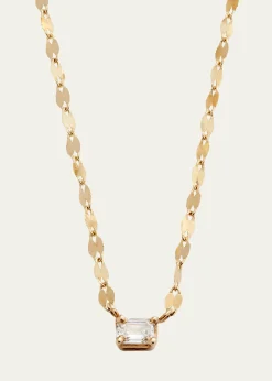 Lana14K Gold Emerald-Cut Diamond Pendant Necklace