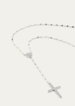 Lana14K Gold Femme Fatale Crossary Necklace with Diamonds